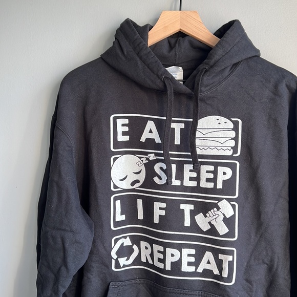 Eat Sleep Lift Repeat Hoodie Sweatshirt - Picture 2 of 4